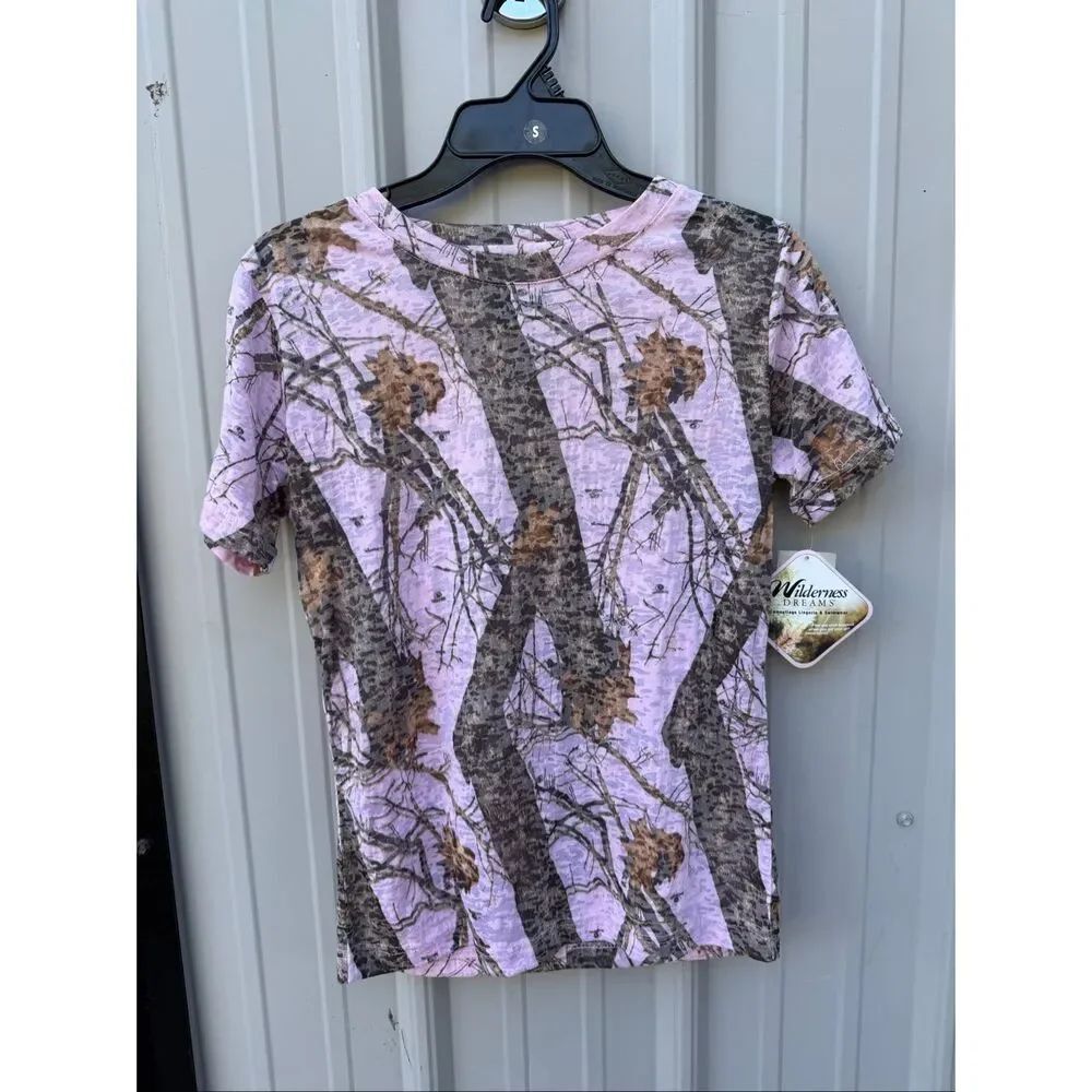 Mossy Oak Pink Burnout Short Sleeve T-shirt Size Small NWT